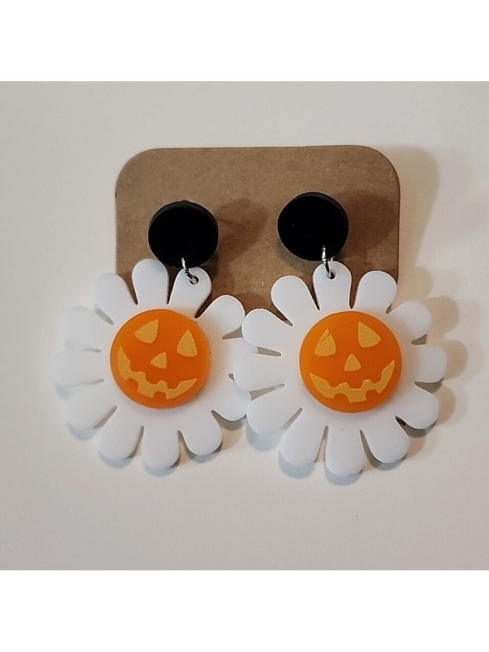 Halloween Pumpkin Flower Earrings